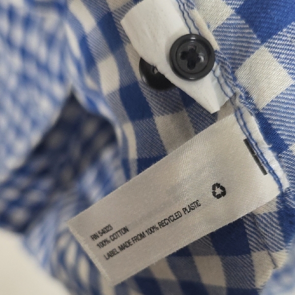 GAP Blue and White Gingham Button Down Shirt - Picture 3 of 5